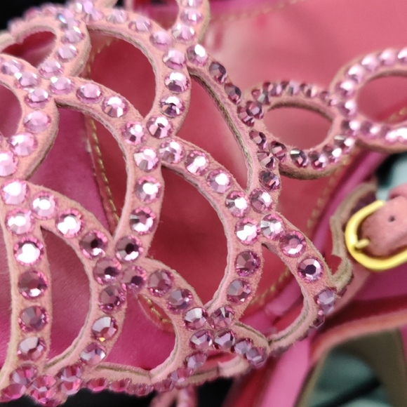 Pink Rhinestone Platform Heels - Picture 5 of 14